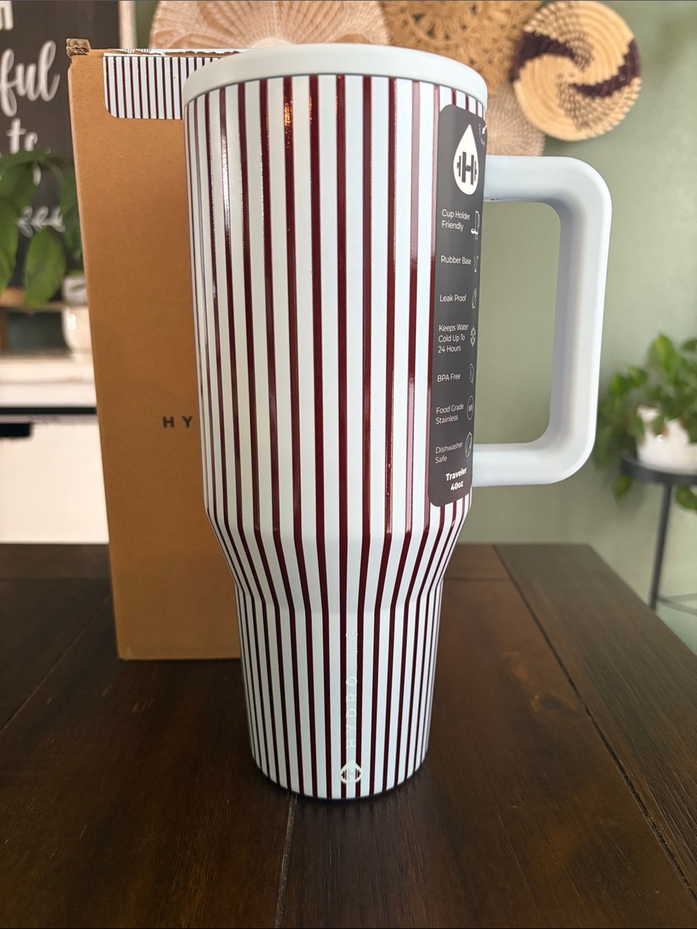 HydroJug 40 oz Traveler Water Bottle in Striped Out! New! Limited Edition!